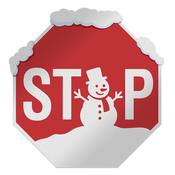 Cartello Stop Abbraccio Pupazzo di Neve