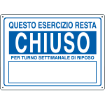 CARTELLO IN ALLUMINIO FORMATO MM 300X200
