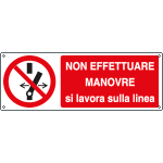 CARTELLO IN LAMIERA SCATOLATA RETTANGOLO 60X40 cm - attenzione macchin