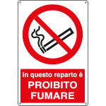 Cartello Vietato Fumare, 45x15 Cm, Plastica Rigida, Adesivo, Conforme ISO 7010 - Rispetta Le Norme