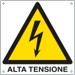 Cartello Pericolo Alta Tensione - Adesivo O Alluminio 3mm, Interno/Esterno, Varie Misure