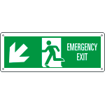 Cartello Uscita Emergenza 230x230 Mm | Segnaletica Alluminio Emergency Exit Sign