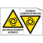 Confezione Da 2 Adesivi Pericolo Generico Segnaletica Sicurezza ISO 7010 - GERMAN TAPE