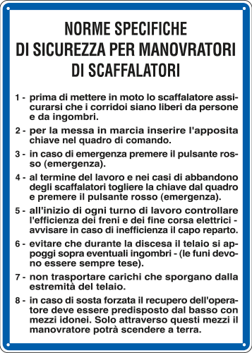 NORME SPECIFICHE PER MANOVRATORI DI SCAFFAL...